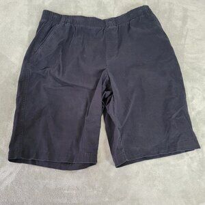 Lands End Womens Shorts 16 Plus Pull On Mid Rise Black Comfort Waist BLA31E